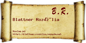 Blattner Rozália névjegykártya